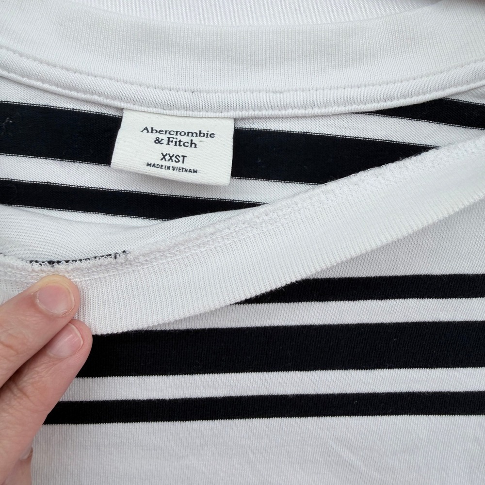 Abercrombie & Fitch Black White Striped Sleeveless T-Shirt Dress XXST Tall - Picture 4 of 5